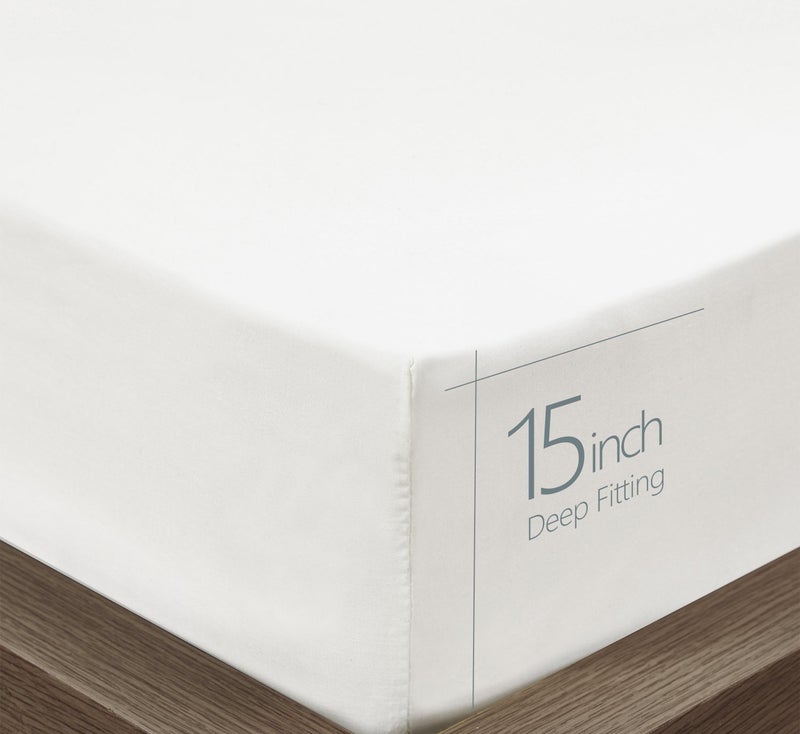 DESTINY CRESCENT BED Microfiber 2 Twin Fitted Bottom Bed Sheets (2-Pack) 1800 Ultra Soft and Comfy - 39"" x 75"" Great for Kids Room  Guest Room  Dorms  Camps  Twin Beds (Twin  White) - Image 5